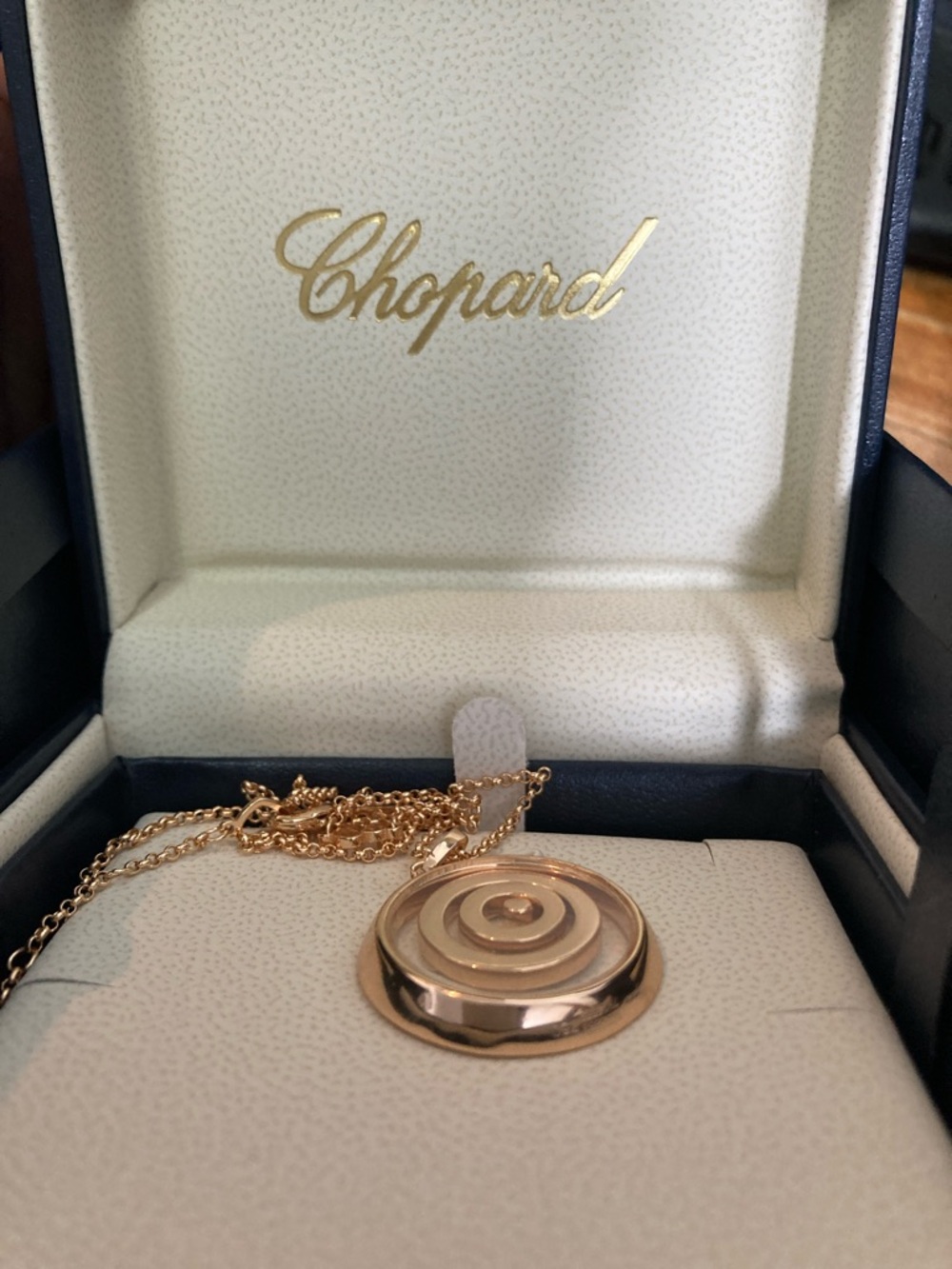 Chopard Rose Gold Concentric Disc Pendant Necklace